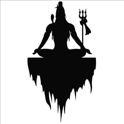 StickerYard 76 cm Meditating Shiva Self Adhesive Sticker