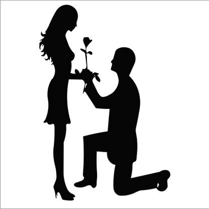 StickerYard 83 cm Propose Couple Self Adhesive Sticker