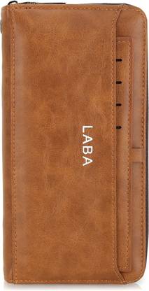 LABA Pu Faux Leather shallow Brown Shine Women's Wallet with Multiple Card Slots and Strap Holder Pu faux leaher