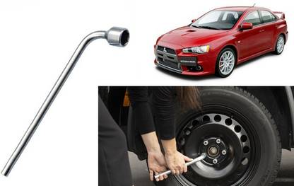 Saviraj WNS | M30 19mm Metal L-Shaped wheel nut spanner For Mitsubishi-Lancer Single Sided L Type Wrench