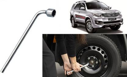Saviraj WNS | M20 19mm Metal L-Shaped wheel nut spanner For Toyota-Fortuner Single Sided L Type Wrench