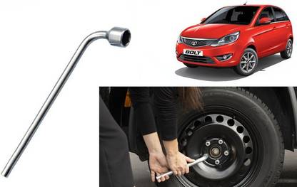Saviraj WNS | M10 19mm Metal L-Shaped wheel nut spanner For Tata-Bolt Single Sided L Type Wrench