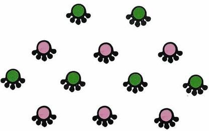 Comet Busters Designer Green & Pink Bindi Forehead Green, Pink Bindis
