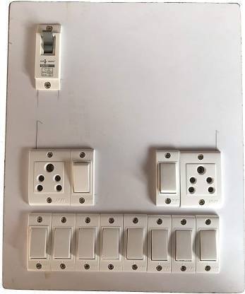 Stallionpro Electrical Wooden Switch Board, Heavy Duty Electric Switch Board (10 Switches,2 Sockets,1 MCP, 1 INDICATOR) 15 A Three Pin Socket