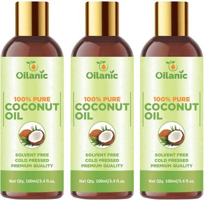 Oilanic 100% Pure & Natural Coconut Oil Combo pack of 3 bottles of 100 ml(300 ml) Hair Oil