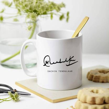 JAIPURART Sachin Tendulkar Signature/Aotograph Ceramic Coffee Mug