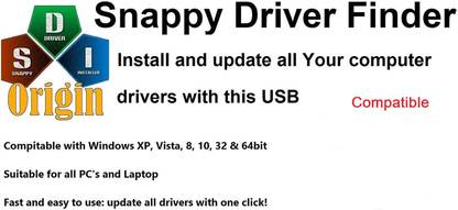COMPATIBLE Windows Drivers Finder: Install Missing Drivers Automatically, Wifi, Network, Graphics and much more for ALL Windows Computer & Laptop PC software on USB