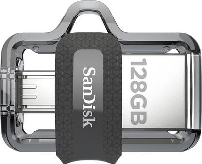 SanDisk Ultra Dual SDDD3-128G-G46/SDDD3-128G-i35 128 GB OTG Drive Compatible with Desktop Computer, Mobile, Tablet, Laptop USB 3.0 Plastic Case