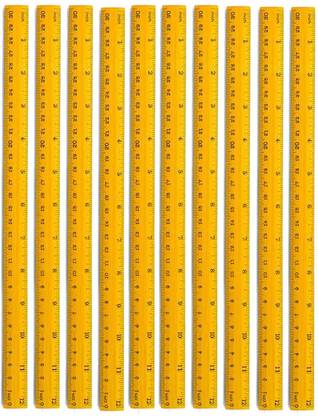 PMW Measuring Wooden Ruler -12-inch/30 cm (Pack of 10) - Student Ruler - Wooden Scale Ruler
