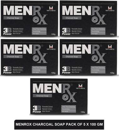 MENROX चारकोल साबुन - सबसे अच्छा चारकोल साबुन (5 का पैक)100g
