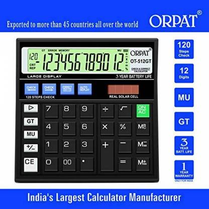 ORPAT OT - 512 GT Basic Calculator (12 Digit) Orpat OT - 512 GT Basic Calculator (12 Digit) Basic  Calculator