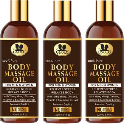 Ugaalo Full Body Massage OIl For Relieves Stress Relaxes Body Therapeutic Grade Oil For Men & Women-100ML-Packof-3-Bottle- Hair Oil