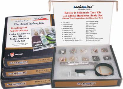 rocksmins Mohs Hardness Kit Rocks & Minerals Test Kit for Education
