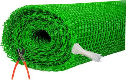 sai praseeda PVC Nylon Garden Fencing Net/Mesh (3.3feet/20feet) UV Stabilized Heavy 800GSM Anti Bird Net Green Color 6 Months Guarantee with Free 1 Cutter,50 PVC Tags Model NO:1000 Portable Green House