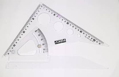 KHYATI Adjustable Set Square 250 mm (10 inch) Ruler