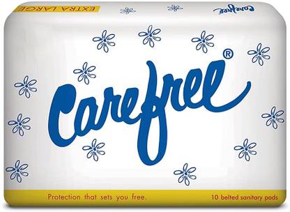 Carefree Sanitary Napkins XL , Belted , Extra Large (10 Count) Sanitary Pad