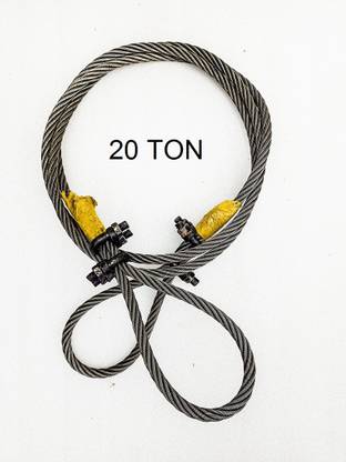STYLEX POLYMERS HEAVY VEHICLE LIFTING WIRE ROPE 20T 4.5 m Towing Cable