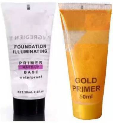 Red Ballons White & Gold Primer Foundation Illumination Waterproof Primer Make Up Base (Pace Of 2) Primer - 100 Ml Primer - 100 Ml  (White)