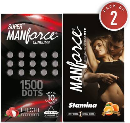 MANFORCE Combo Pack (Orange & Litchi Flavoured) Condom