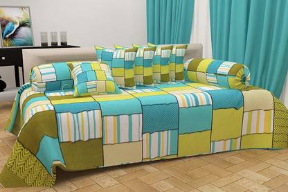 Udeek Polycotton Geometric Diwan Set