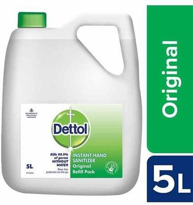 Dettol INSTANT HAND SANITIZER 5 L ORIGNAL REFIL PACK GEL FORM Hand Sanitizer Bottle
