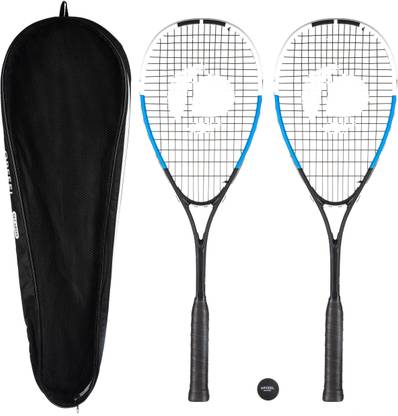 OPFEEL by Decathlon Squash Set with 2 SR130 Rackets + 1 SB560 Red Dot Ball Multicolor Strung Squash Racquet