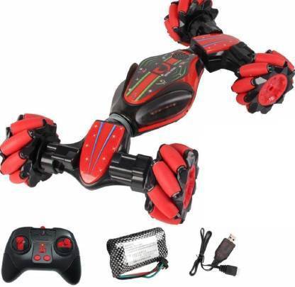 DAIWIK ENTERPRISE Gesture Sensing RC Stunt Car, 4WD 2.4G , Remote Control Gesture Sensor Toy, Twist Car Drift with Light and Music Twist Car , Electric Climbing Car , Flip Stunt Car , Remote Control Spinning (Red)