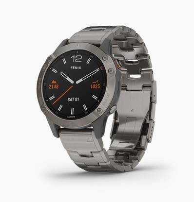 GARMIN Fenix 6 Sapphire Carbon Gray DLC, Wrist-Based Heart Rate and Pulse OX, Sensors Smartwatch