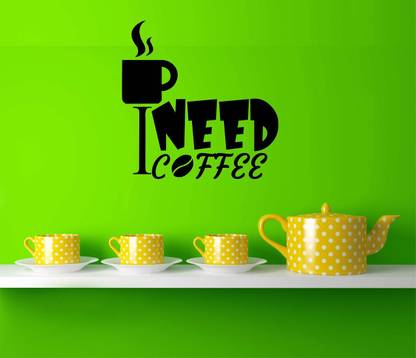 Zampyy 60 cm Coffee Wallsticker Self Adhesive Sticker