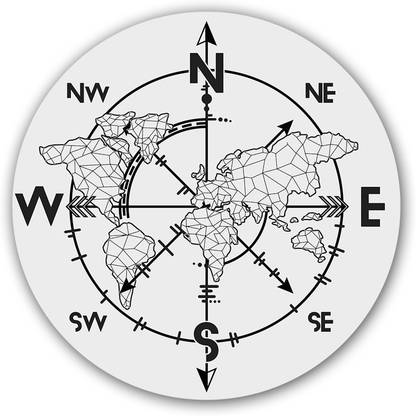Inline-4 Automotives 7.62 cm World Map Sticker Self Adhesive Sticker