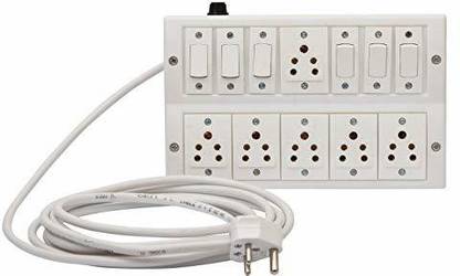 Aqeeq Extension Board 6A 6 Socket 2 Switch 5 Meter 1.5 mm Long Wire Cable Cord 6  Socket Extension Boards