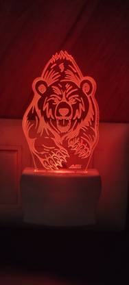 Ample Store "ANGRY BEAR" Fancy Acrylic Night lamp, 7 colour automatic light change Night Lamp
