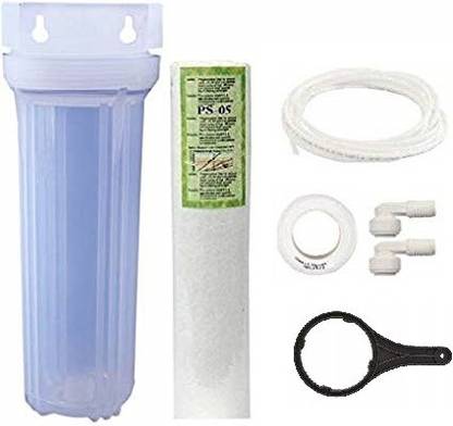 ENRIC Prefilter set kit for all domestic RO water purifier/Complete filter set Pack of (Transparent housing with pureit spun filter 10inch+wrench+elbows+Teflon and pipe 2 meter 1/4) Solid Filter Cartridge Solid Filter Cartridge