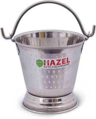 HAZEL Food Curry Dal Serving Stainless Steel Bucket (500 ml), Silver Handi 0.5 L