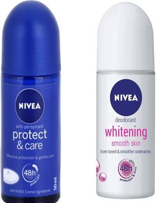 NIVEA WHITENING SMOOTH SKIN ROLL ON DEODORANT 50 ML + PROTECT & CARE ROLL ON DEODORANT 50 ML Deodorant Roll-on  -  For Men & Women