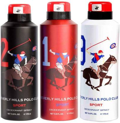 beverly hills Polo Club Sport Deo no. 1, 8, 9 Deodorant Spray - For Men (525 ml, Pack of 3) Deodorant Spray  -  For Men