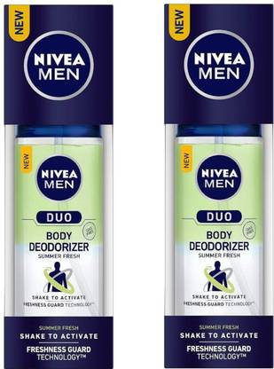 NIVEA Men Duo Summer Fresh Body Deodorizer 100ML Each (Pack of 2) Deodorant Spray  -  For Men