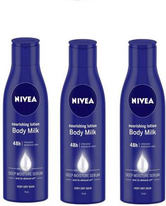 NIVEA Body Milk Nourishing Body Lotion 75ml X 3