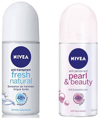NIVEA PEARL&BEAUTY ROLL ON DEODORANT 50 ML+FRESH NATURAL ROLL ON DEODORANT 50 ML Deodorant Roll-on  -  For Women