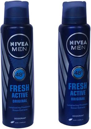 NIVEA FRESH ACTIVE PACK OF 2 Deodorant Spray  -  For Women