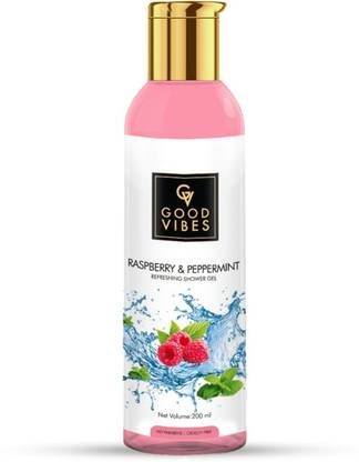 GOOD VIBES Refreshing Shower Gel (Body Wash) - Raspberry & Peppermint