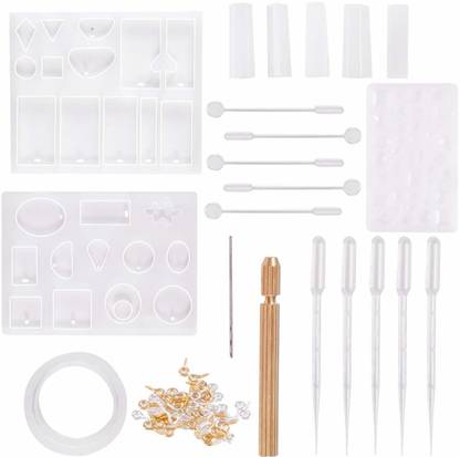 SHAFIRE Resin Molds,Epoxy Resin Mould Set,Resin Art Moulds,Jewelry Casting Mould Pendant Earrings DIY Making Tool (68 Pcs)