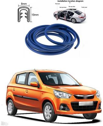 PRTEK ar Door Edge Trim Moulding Rubber Seal Strip Guard Scratch Protect U Shape (Blue) A161 Car Beading Roll For Window, Bumper, Door