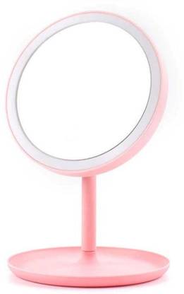 SUPER LED Makeup Mirror | Smart Touch Control Lighted Vanity Stand Up Ring Light Mirror 180 Degree Rotation
