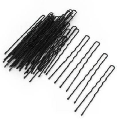 SIOPAWORLD U-Shaped Hairpins, Bun Bobby Pins, Hair Clips for Updo Hairstyles, Hair Styling Accessories, Black (pack of 60) Hair Pin