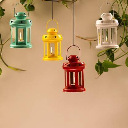 Arsalan Multicolor Iron Hanging Lantern