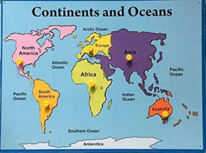 World Map Continents And Oceans Dawnrays Wooden Continent & Oceans World Map Wooden Puzzles Educational  Toys For Kids Good Shape Learning