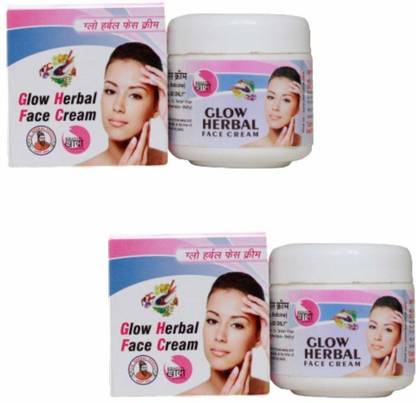 D.K. herbal Face Cream Natural Glow, Ayurvedic Medicine, Light Weight Oil-Free, 24Hr Moisture Lock- (180 gm + 180 gm) Pack of 2