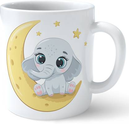 feeling hub cute elephant cartoon coffee mug for kids milf children birthday gift return gift Ceramic Coffee Mug