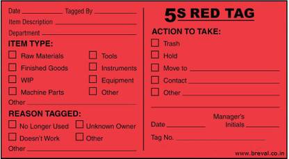 brevalco Brevalco 5S Red Tag Set of 25 No Paper Label (Red) No Paper Label